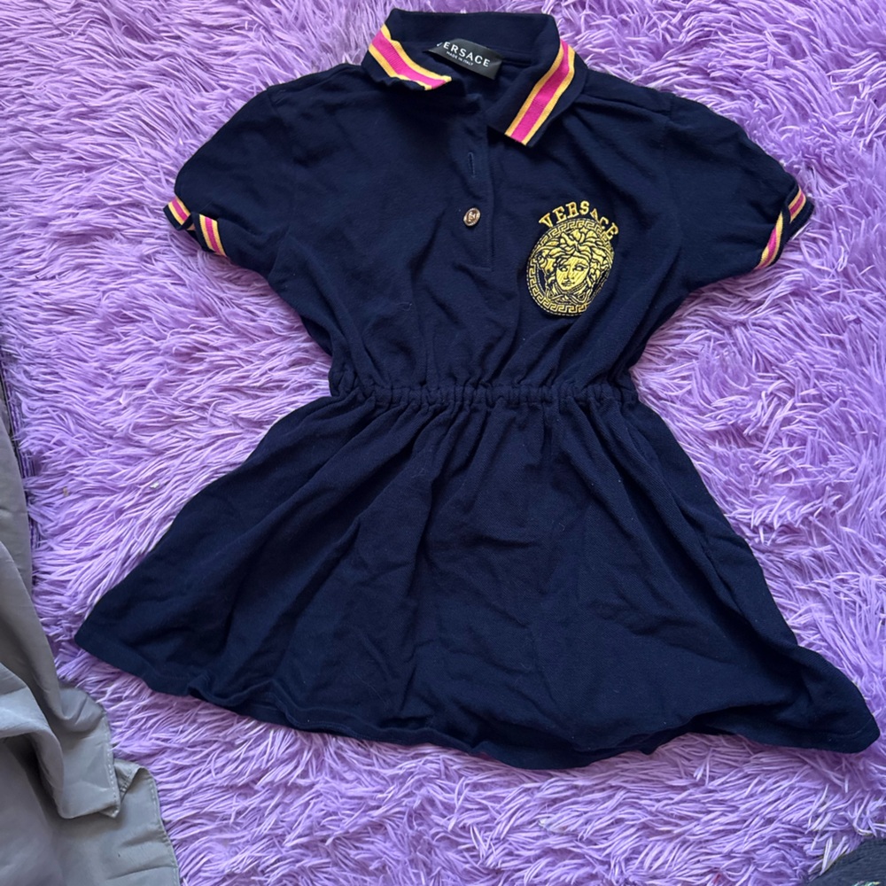 Versace Kids Navy Blue Dress